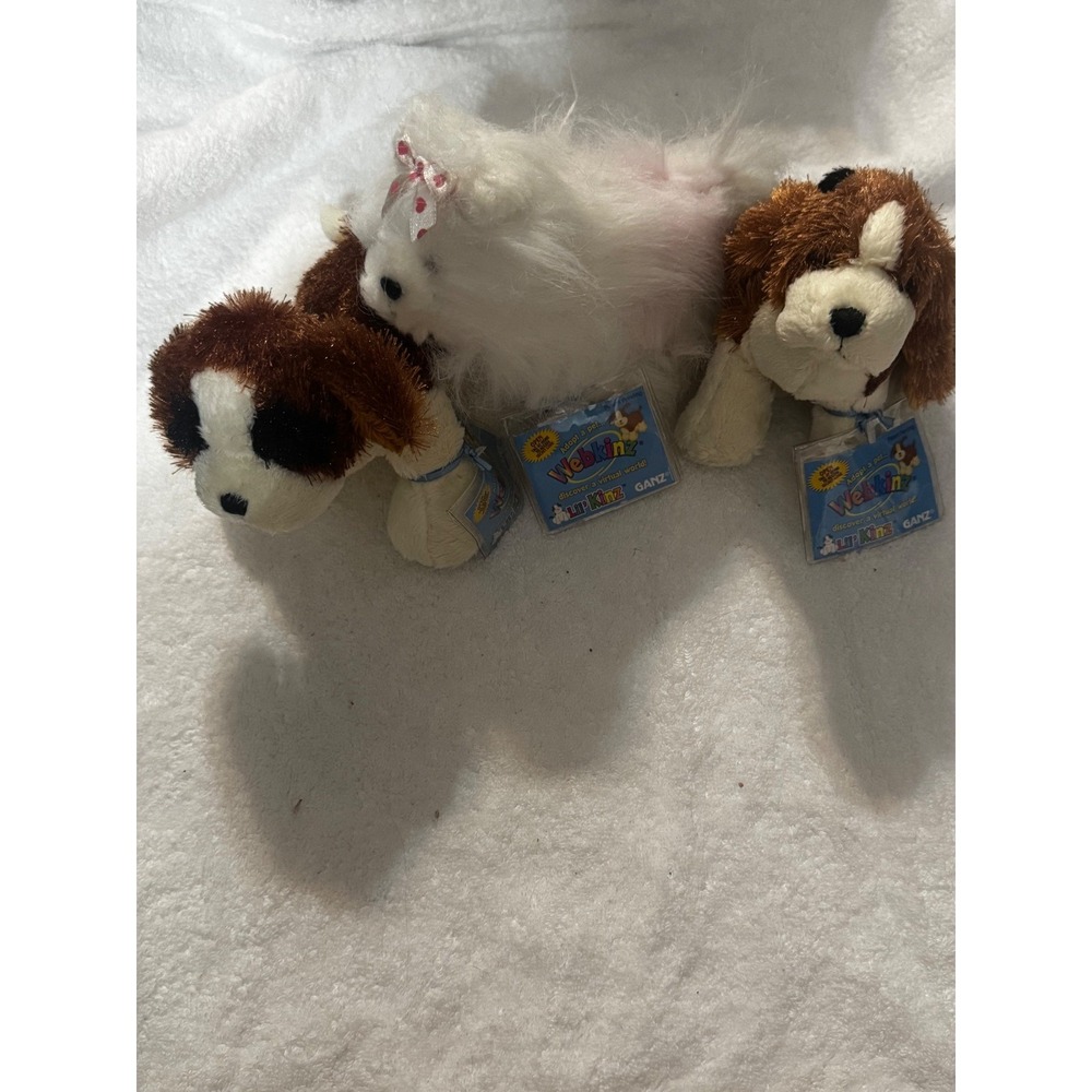 Ganz Webkinz Lil Kinz‎ Dog Lot St Bernard Basset Hound Yorkie NWT HS012 HS013